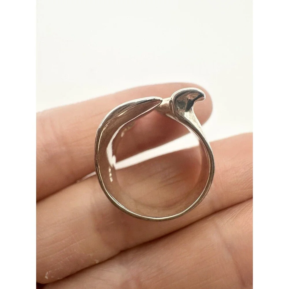 Vintage Modernist Adjustable Sterling Silver Ring Marked 925 Size 6